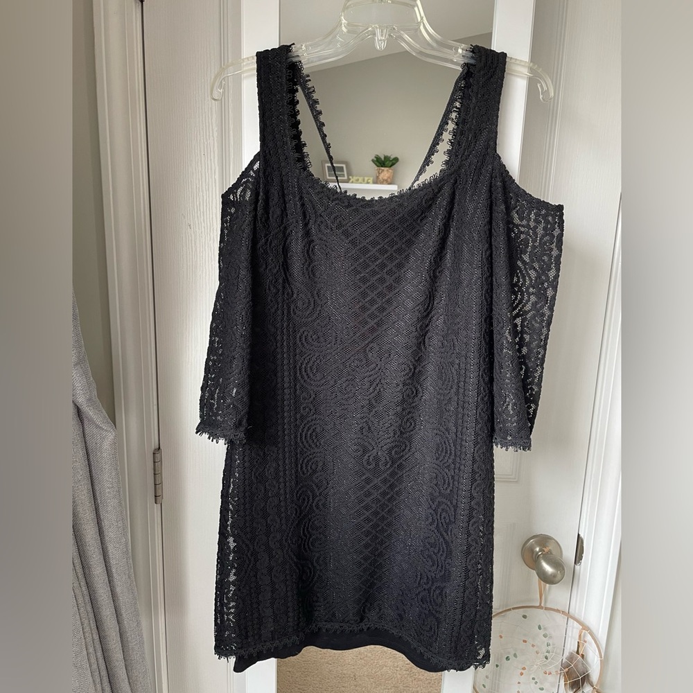 Free People Black Lace Size Small Fall/Winter Mini Dress